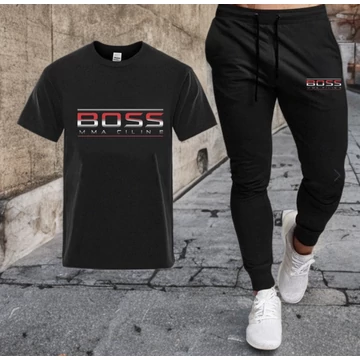BOSS MMA fekete póló, melegítőnadrág szett