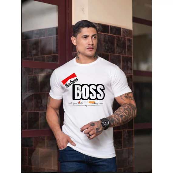 BOSS MARLBORO fehér póló 